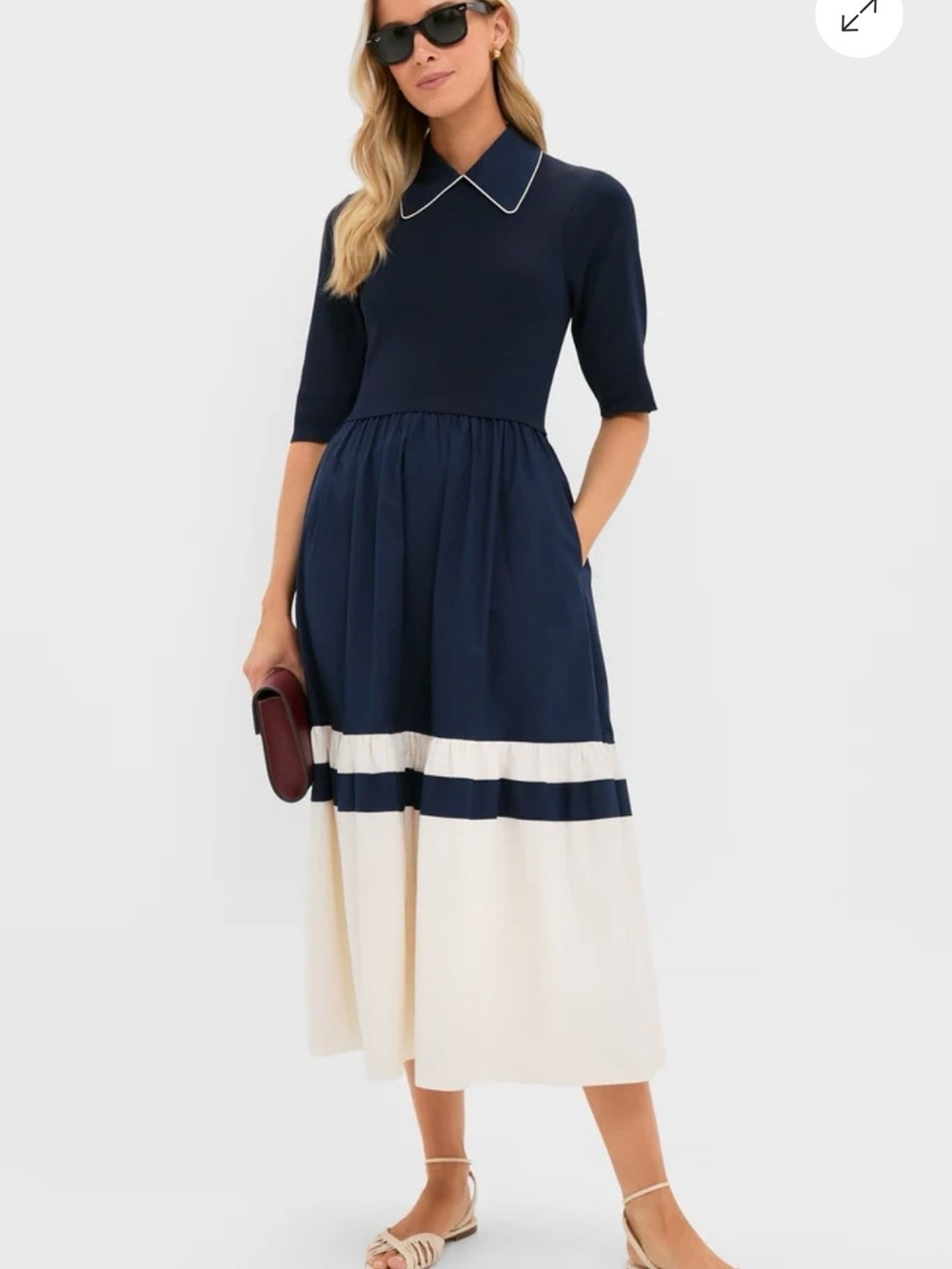 Tuckernuck Navy Short Sleeve Marina Dress